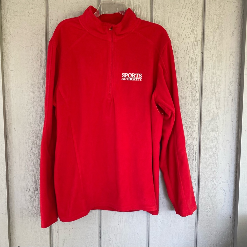 Vintage Sports Authority fleece in red was used for Employees Only Never Worn